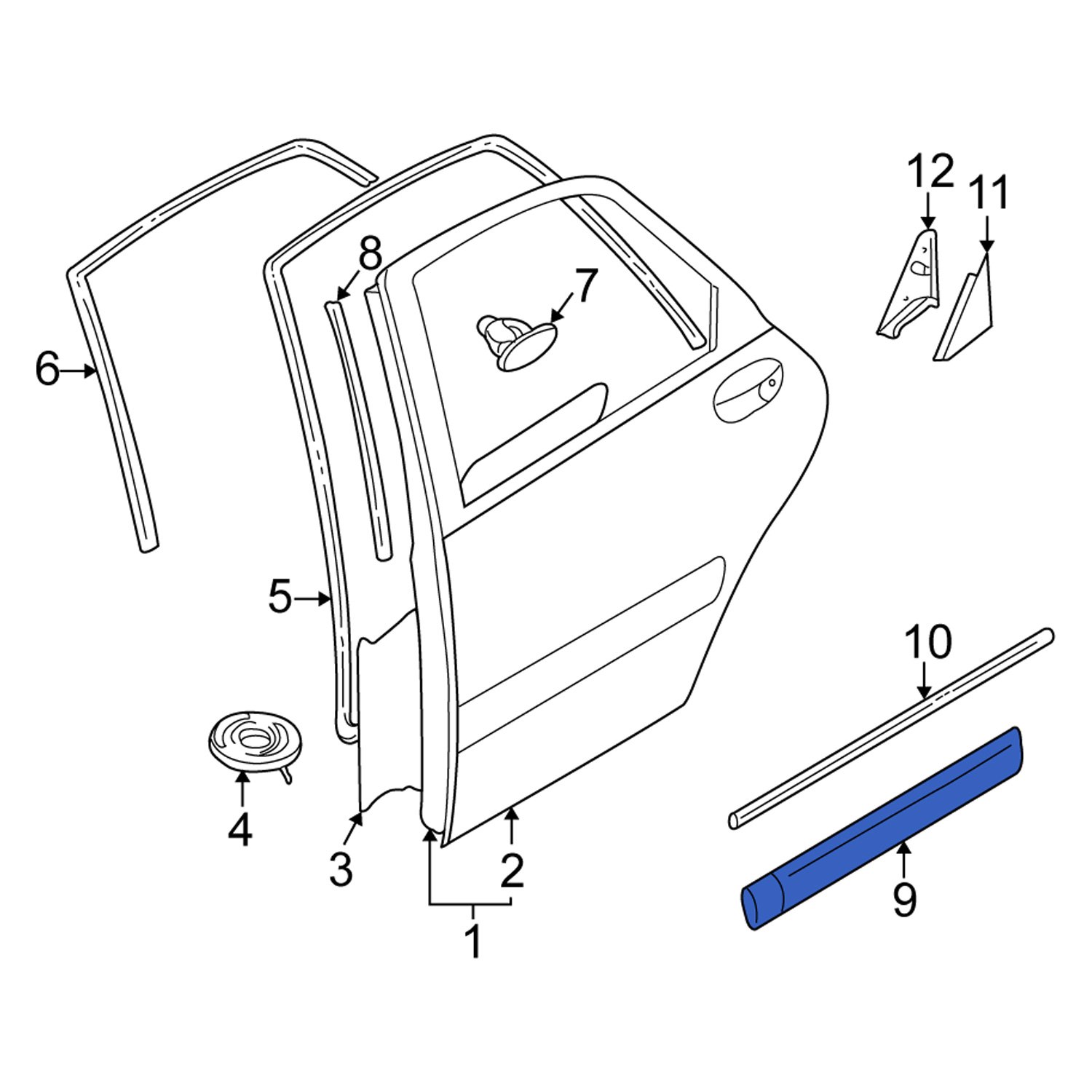 30621780 KAPI ITASI ARKA SOL S40 BOYANIR ORJNAL VOLVO