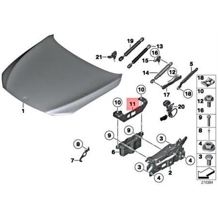 51237186987 KAPUT AYAR TUTUCU F10 SOL ORJNAL BMW