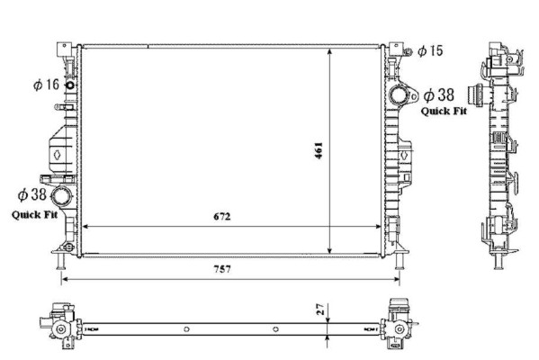 SU RADYATR AUT. S80 2007- XC60 53811 NRF 53811