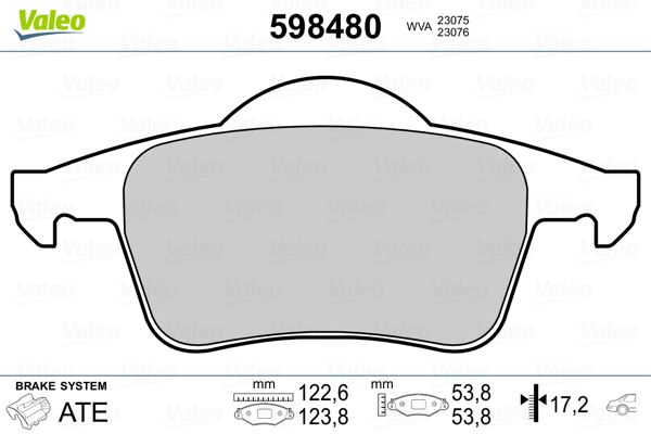 BALATA ARKA S80 S60 598480 VALEO 598480